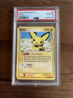 2005 Pokemon Ex Pichu #59 Emerald PSA 10 Gem Mint POP 34 ! - Image 4