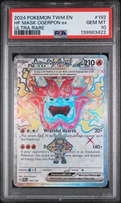 Hearthflame Mask Ogerpon ex 192/167 Ultra Rare Twilight Masquerade PSA 10 Gem MT - Image 1