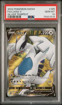 Lugia V 185/195 Ultra Rare FA SWSH Silver Tempest 2022 Pokemon PSA 10 GEM MINT - Image 1