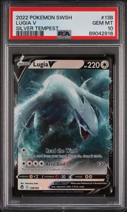 POKEMON 2022 SWSH Silver Tempest LUGIA V #138 PSA 10 Gem Mint - Image 1