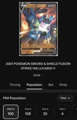 Lucario V 146/264 Ultra Rare Holo Fusion Strike 2021 Pokemon TCG PSA 10 GEM MINT - Image 3