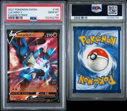 Lucario V 146/264 Ultra Rare Holo Fusion Strike 2021 Pokemon TCG PSA 10 GEM MINT - Image 4