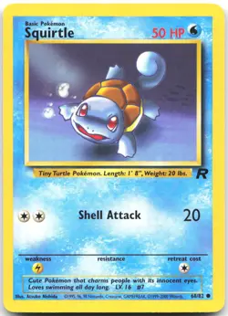 Squirtle 68/82 Common Team Rocket Pokemon Unlimited Moderately Played - Image 1
