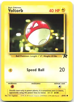 Voltorb 69/82 Common Team Rocket Pokemon Unlimited Moderately Played - Image 1