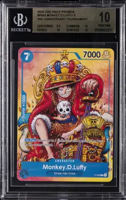 2024 ONE PIECE PROMOS #P-043 MONKEY.D.LUFFY BGS 10 - Image 1