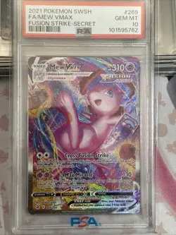 Mew VMAX (Alternate Art Secret) 269/264 Swsh08 Fusion Strike Pokemon Card Psa 10 - Image 1