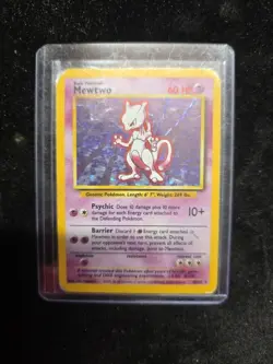 Pokemon Mewtwo TCG Base Set Holo Unlimited Rare Card 10/102 - Image 1
