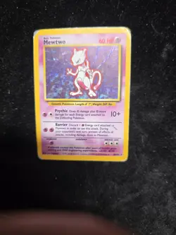 Pokemon Mewtwo TCG Base Set Holo Unlimited Rare Card 10/102 - Image 3