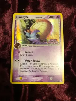 Omanyte 74/110 delta species reverse holo stamped pokemon card - Image 1