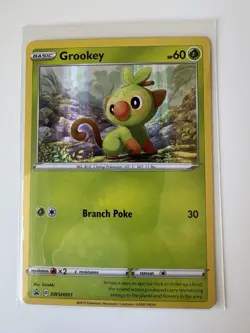 Pokemon TCG Grookey SWSH001 SWSH Promo Basic Holo Card 60 HP NM - Image 2