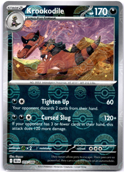 Pokemon TCG Krookodile Poke Ball 059/086 Black Bolt Holo Rare Near Mint - Image 1