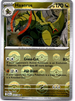 Pokemon TCG Haxorus Poke Ball 070/086 Black Bolt Holo Rare Near Mint - Image 1