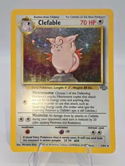 Pokemon Jungle Clefable Holo 1/64 VG Surface Wear - Image 1