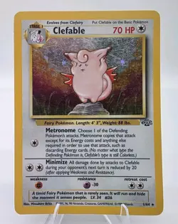 Pokemon Jungle Clefable Holo 1/64 VG Surface Wear - Image 2