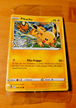 POKEMON FRANCAISE CARD HOLO CARTE PIKACHU 049/195 PROMO FLOCON FR SCELLEE 2022 - Image 1