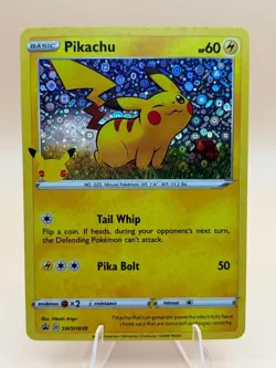 Pikachu SWSH039 Holo Promo Sword & Shield Promo Pokemon Near Mint - Image 1