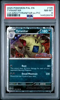 2025 POKEMON PAL EN-PALDEA EVOLVED #135 TYRANITAR PSA 8 - Image 1