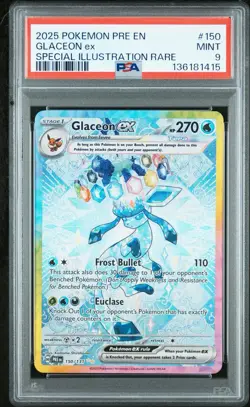 GLACEON EX 150/131 PSA 9 PRISMATIC EVOLUTIONS SIR HOLO POKEMON CARD ENGLISH - Image 3
