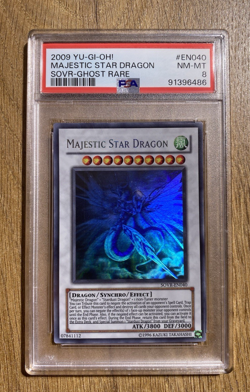 PSA 8 Majestic Star Dragon | SOVR-EN040 | Ghost Rare | Unl Ed | YuGiOh | Mint - Image 1
