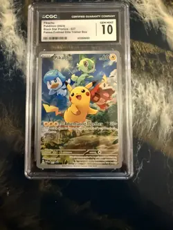 Pikachu 027 Paldea Evolved Promo Card CGC 10 Gem Mint - Image 1