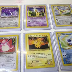 Nintendo Pokemon TCG 1st Edition Lot - 9 Cards: Lt. Surge's Pikachu + More - Image 4