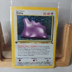 Pokemon TCG Ditto Fossil Holo Rare 1st Edition 3/62 1999 Immaculate Card Mint - Image 1