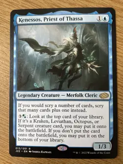 MTG - Kenessos, Priest of Thassa. Jumpstart 2022. Rare Blue Creature — Merfolk. - Image 1