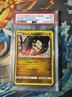 Pokemon Card Shining Rayquaza 56/73 Holo Shining Legends PSA 8 NM-MT - Image 1