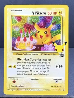 ______’s PIKACHU 24 BIRTHDAY CLASSIC COLLECTION CELEBRATIONS 25TH POKEMON NM - Image 1