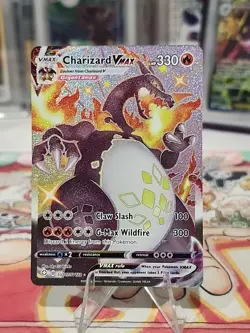 Pokemon Charizard VMAX SV107/SV122 Shining Fates Shiny Vault Full Art Holo Rare - Image 2