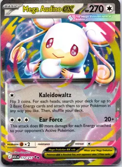 Mega Audino ex 172/217 Double Rare Ascended Heroes Pokemon Holo Near Mint - Image 1