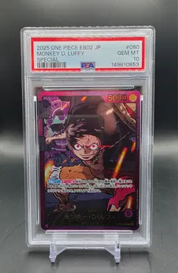 2025 One Piece EB02 Japanese Special #060 Monkey D. Luffy PSA 10 GEM MINT - Image 1