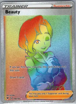 Beauty (Secret) 194/185 SWSH04: Vivid Voltage - Pokemon Card - NM - Image 1