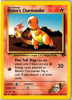 Pokemon Card - Blaine's Charmander 60/132 Gym Challenge Common Unlimited HP - Image 1