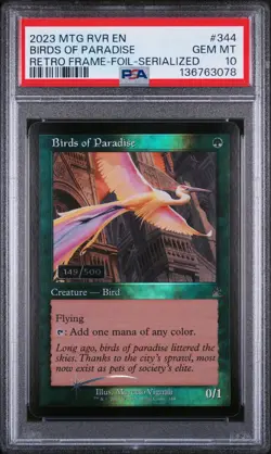 PSA GEM MT 10 2023 Ravnica Remastered Birds of Paradise Retro Frame Serialzied - Image 1