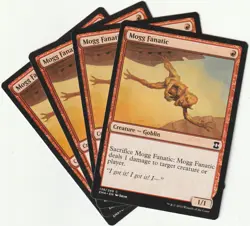 ✪ 4 MAGIC The Gathering MOGG FANATIC Red Creature PLAYSET EMA/EN NM/EX - Image 1