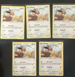5 X Eevee 125/203 Regular Playset SWSH: Evolving Skies Pokemon TCG NM - Image 1