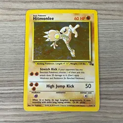 HITMONLEE POKEMON CARD TCG 7/62 HOLO RARE FOSSIL SET - Image 1