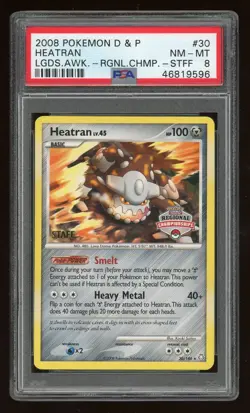 2008 Pokemon Heatran Regional Championships STAFF Legends Awakened #30 PSA 8 - Image 1