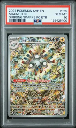 2024 POKEMON SURGING SPARKS POKEMON CENTER ETB PROMO SVP #159 MAGNETON PSA 10 - Image 1