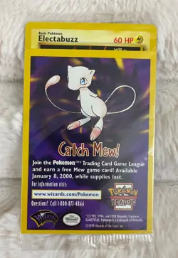 Pokemon 1999 SEALED "Catch Mew" Electabuzz BLACK STAR PROMO Movie WB Stamp - Image 1