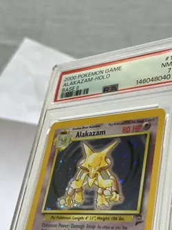 2000 Pokemon Game Alakazam-Holo Base II 1/130 PSA 7 New Grade - Image 2