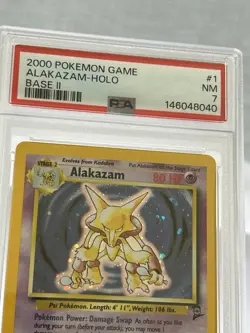 2000 Pokemon Game Alakazam-Holo Base II 1/130 PSA 7 New Grade - Image 3