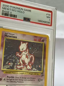 2000 Pokemon Game Mewtwo-Holo Base II 10/130 PSA 7 New Grade - Image 2