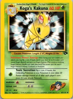 Pokemon TCG Kogas Kakuna 47/132 Gym Challenge LP - Image 1