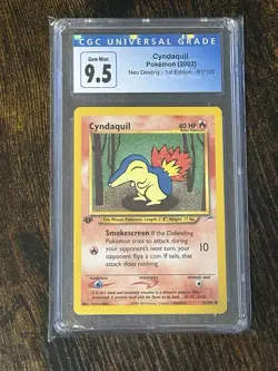 CGC New 10 Old 9.5 Cyndaquil Neo Destiny 61/105 1st edition graded - Image 1