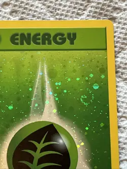 Pokemon Card Grass Energy (WotC 2002 Energize League Promo) Reverse Holo Swirl!! - Image 3