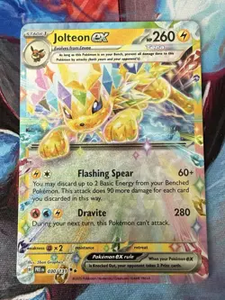 Jolteon ex 030/131 Sv: Prismatic Evolutions Holo 260HP Full Art Pokemon TCG - Image 1