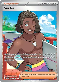Pokemon Surfer 235/191 Holofoil Ultra Rare Surging Sparks Trainer NM MLC - Image 2