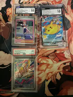 Lotto Pokemon Slab CGC 10 PSA 9 Lacey Flying Pikachu VMAX Toedscool - Image 1